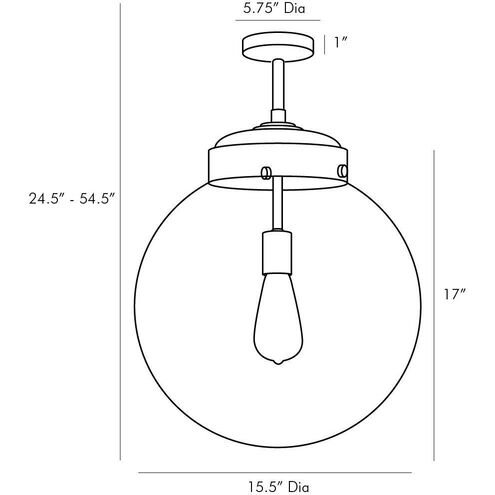 Reeves 1 Light 15.5 inch Aged Iron Outdoor Pendant, Large