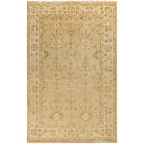 Antique 102 X 66 inch Beige, Mustard, Moss Rug