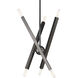 Monaco 6 Light 18 inch Black Chrome Chandelier Ceiling Light