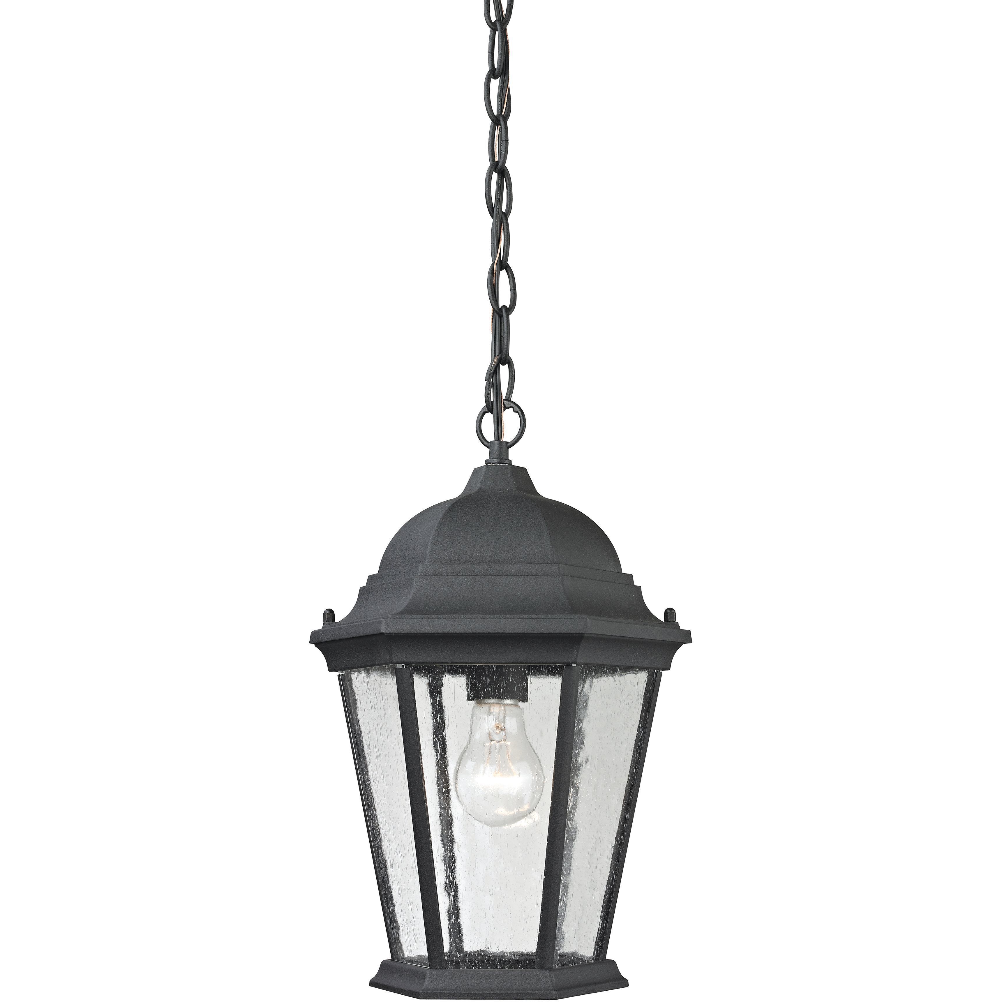 Temple Hill 1 Light 10 inch Matte Textured Black Outdoor Pendant