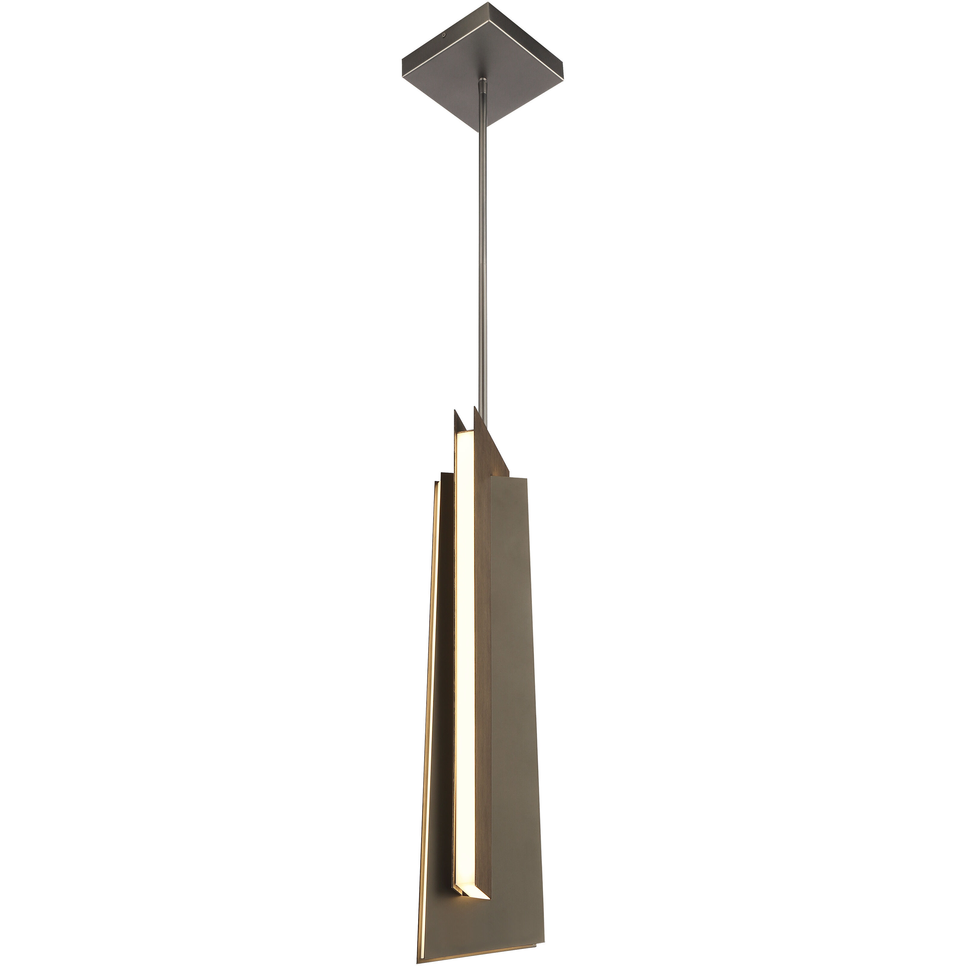 Intersezioni LED 6 inch Midnight Iron and Faux Walnut Mini Pendant Ceiling Light