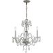 Traditional Crystal 3 Light 16 inch Polished Chrome Mini Chandelier Ceiling Light in Clear Swarovski Strass