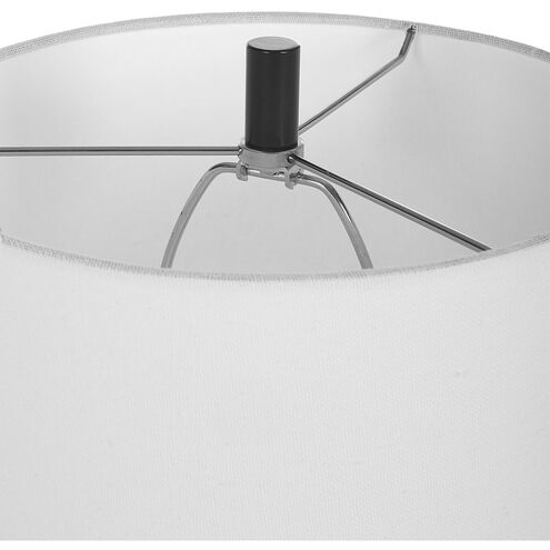 Alliance 32.5 inch 150.00 watt White Marble and Satin Black Buffet Lamp Portable Light