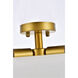 Jeanne 3 Light 19.7 inch Brass Flush Mount Ceiling Light