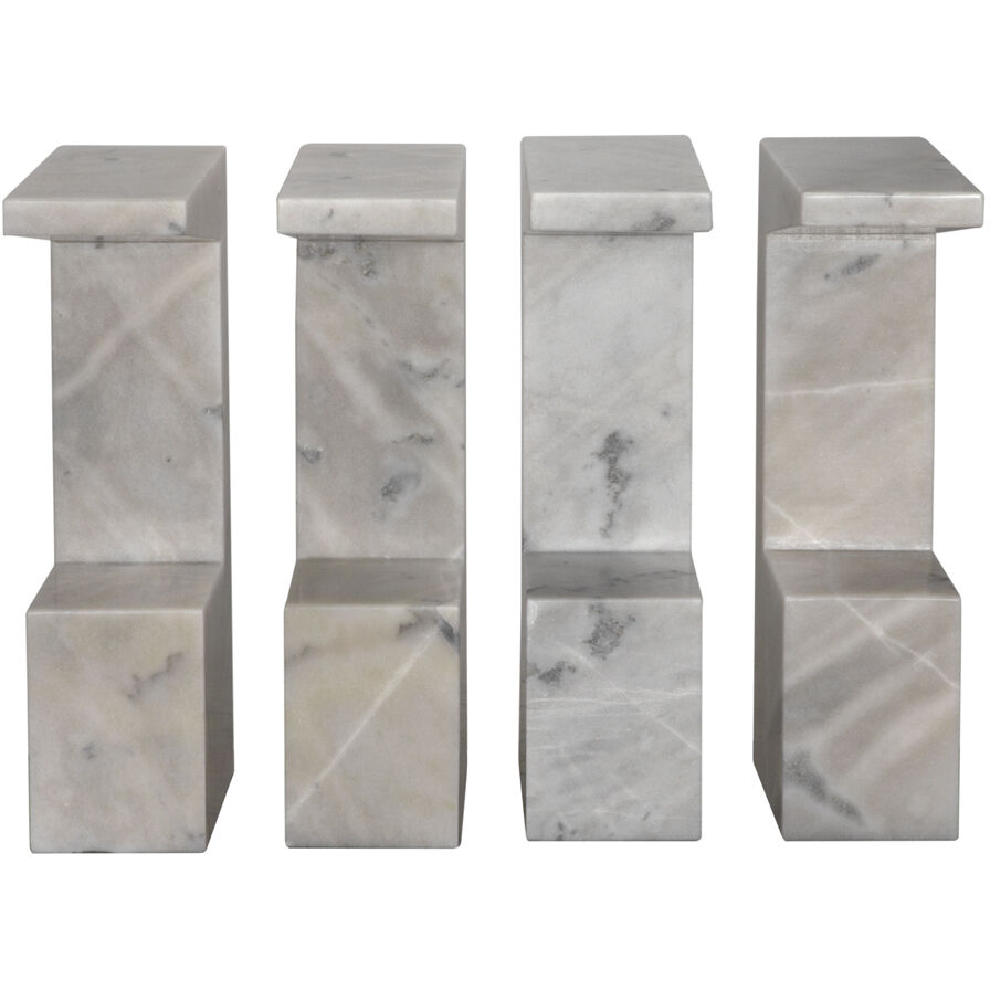 Aero 30 X 17.5 inch White Marble Side Table