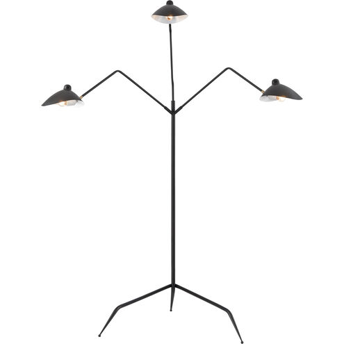 Risley 82 inch 40.00 watt Matte Black and Aged Brass Floor Lamp Portable Light