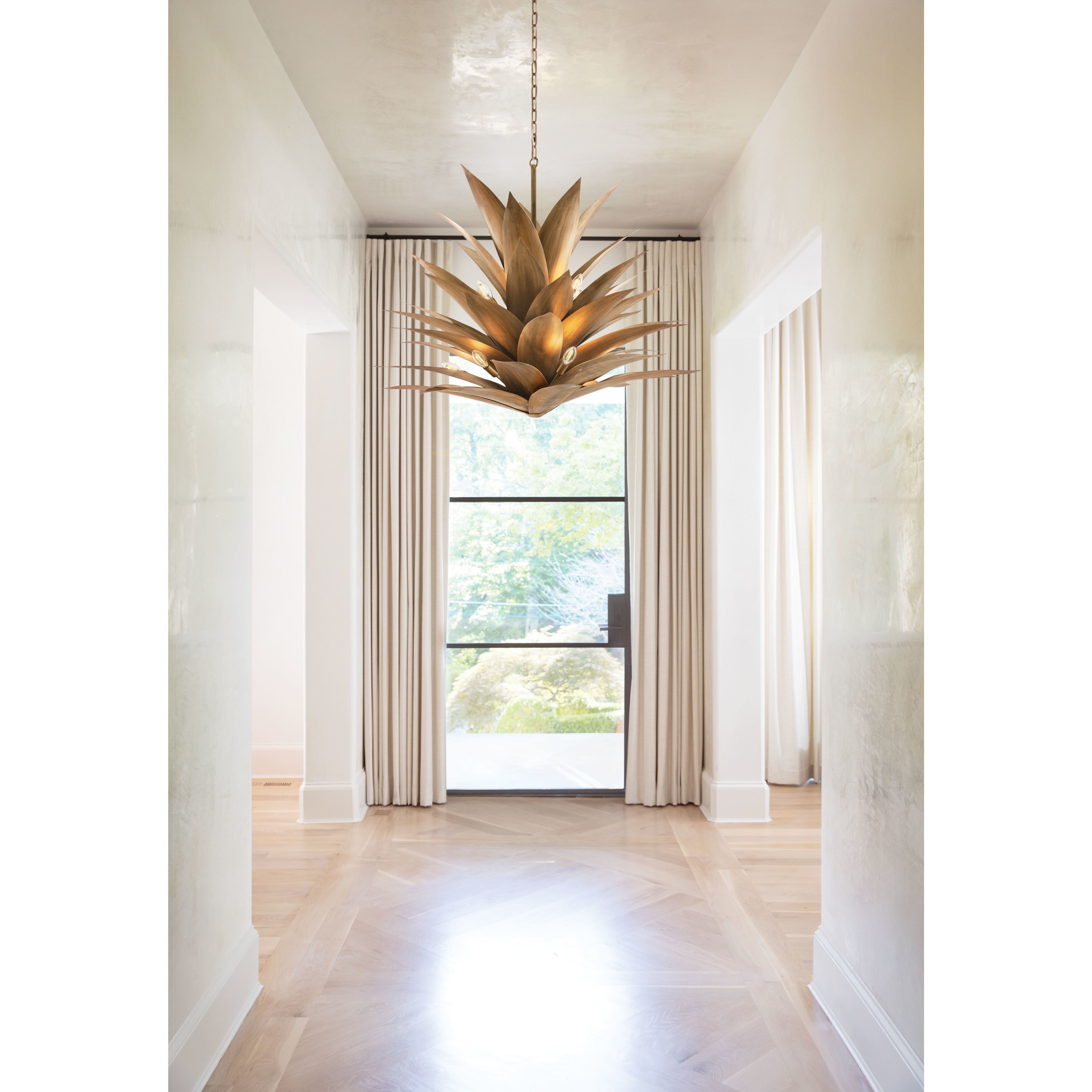 Agave LED 45 inch Burnished Gold Foyer Light Ceiling Light