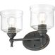 Keating Vanity Wall Light in Antique Black Iron