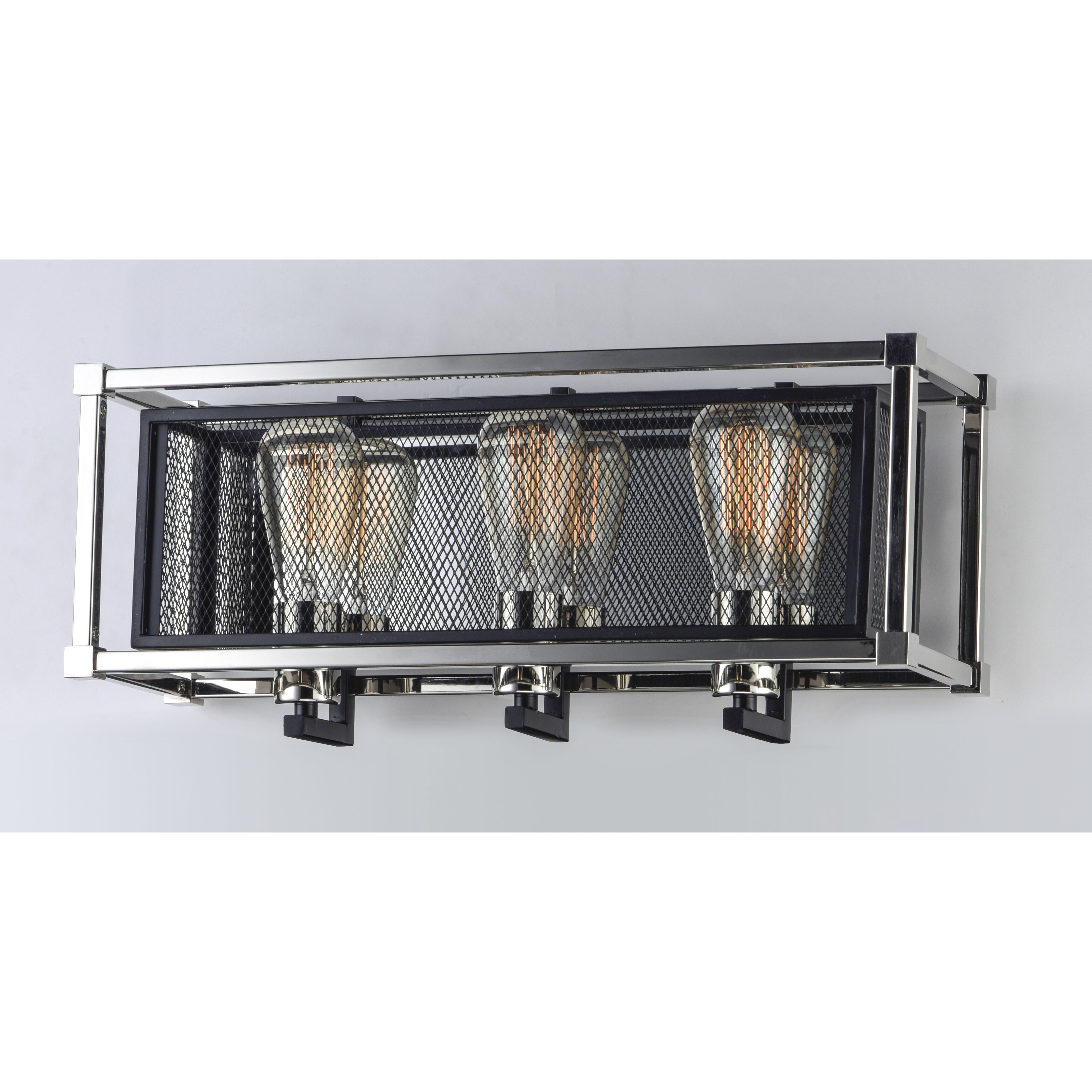 Refine 3 Light 20.5 inch Black/Polished Nickel Bath Vanity Wall Light