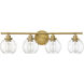 Carson 4 Light 30 inch Warm Brass Bathroom Vanity Light Wall Light, Essentials
