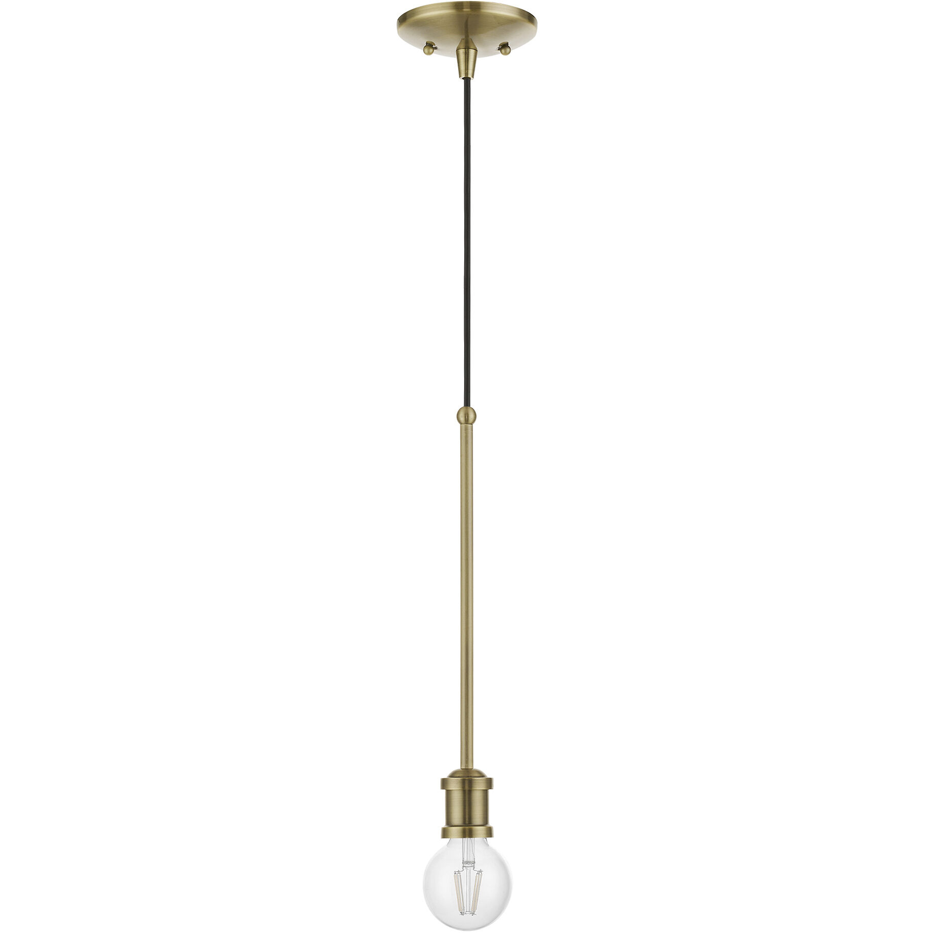Lansdale 1 Light 5 inch Antique Brass Single Pendant Ceiling Light, Single