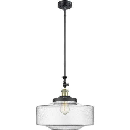 Franklin Restoration Bridgeton 1 Light 16 inch Black Antique Brass Mini Pendant Ceiling Light in Incandescent, Seedy