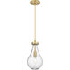 Downtown Urban Owego 1 Light 7 inch Brushed Brass Pendant Ceiling Light in Seedy