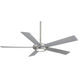 Sabot 52 inch Brushed Nickel with Silver Blades Ceiling Fan