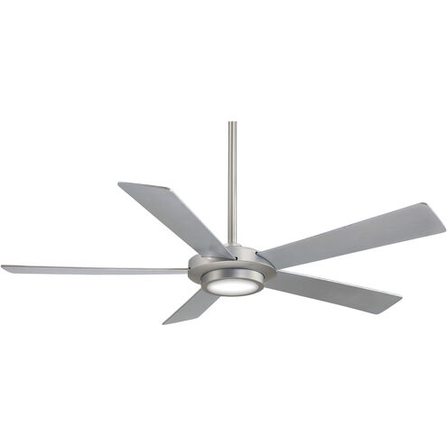 Sabot 52 inch Brushed Nickel with Silver Blades Ceiling Fan