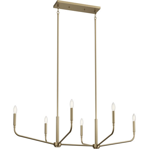Madden 6 Light 17.75 inch Champagne Bronze Chandelier Linear Ceiling Light, Double