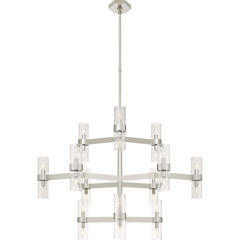 AERIN Margita 24 Light 44.5 inch Polished Nickel Chandelier Ceiling Light in Clear Glass, Medium