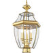 Monterey 3 Light 23.5 inch Polished Brass Outdoor Post Top Lantern