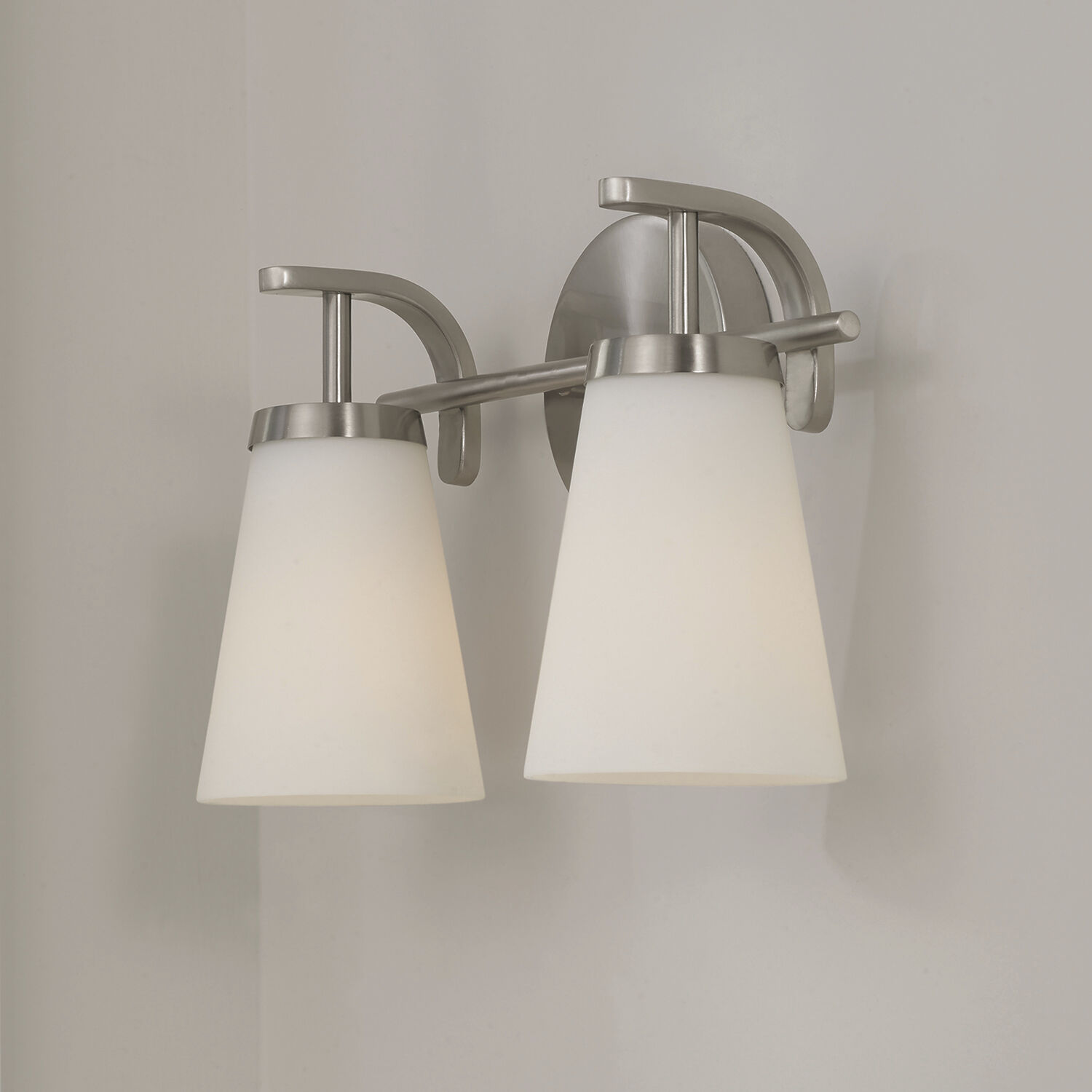 Drake 2 Light 14 inch Brushed Nickel Vanity Light Wall Light