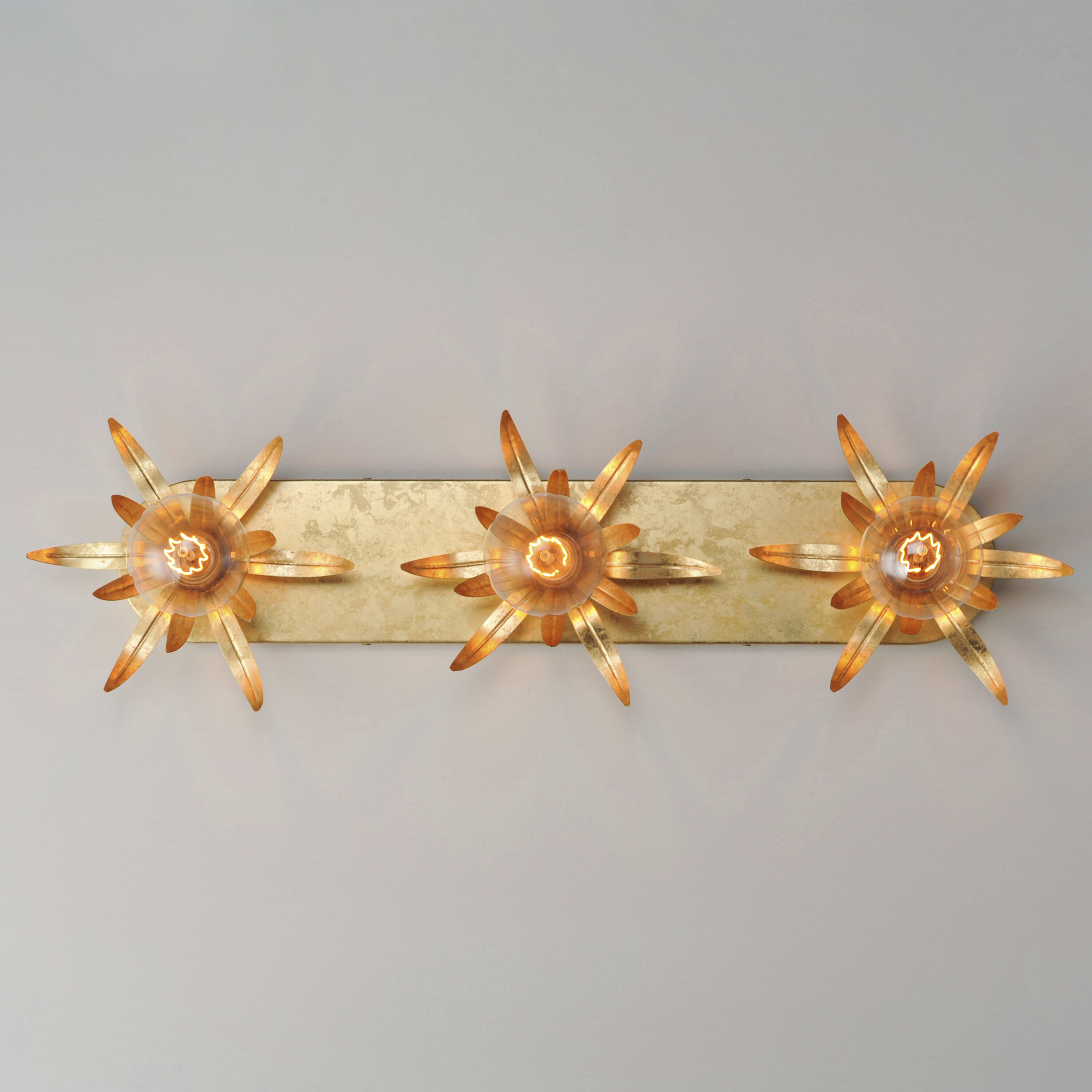 Paloma 3 Light 31.75 inch Gold Leaf Bath Vanity Wall Light