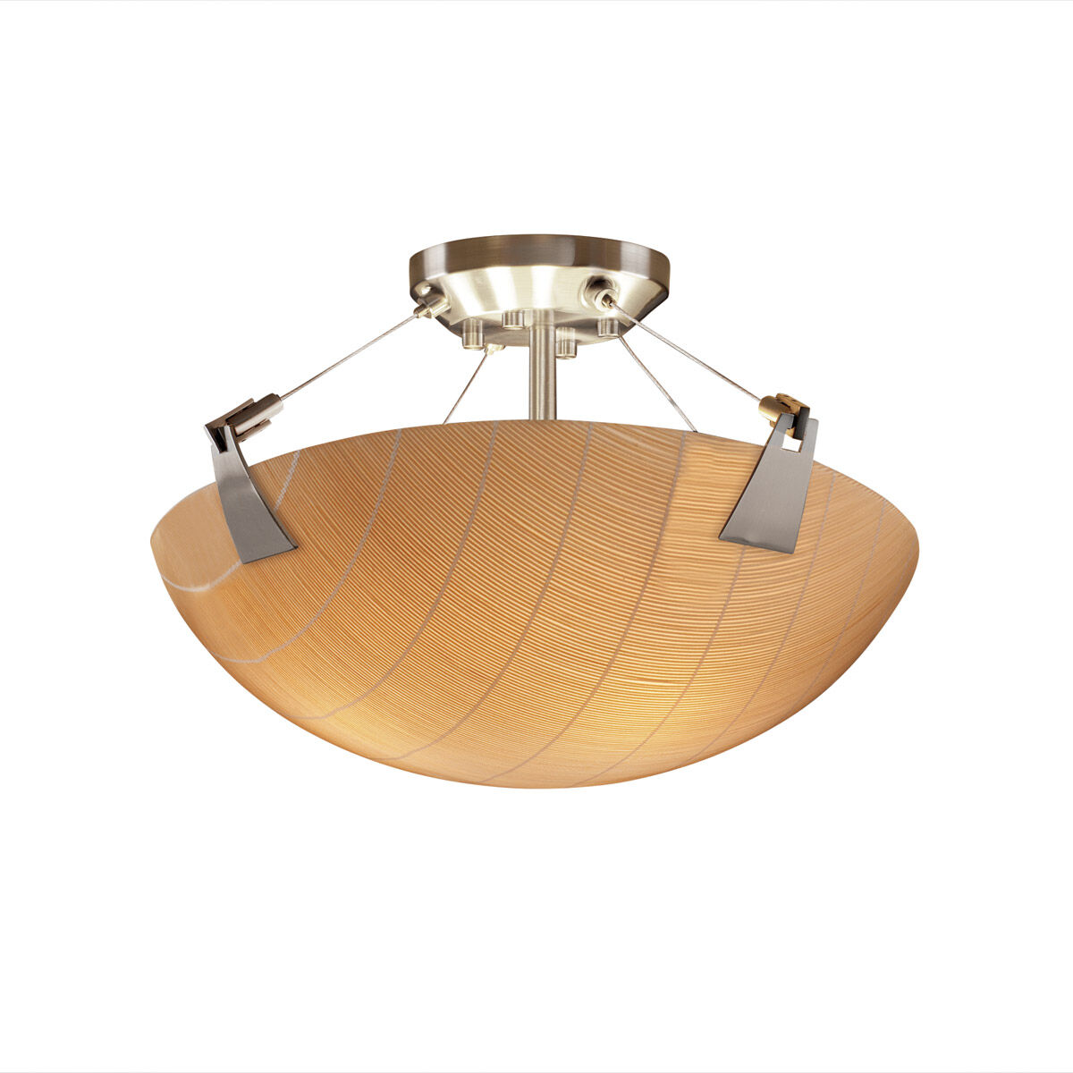 3form 3 Light 21 inch Brushed Nickel Semi-Flush Ceiling Light in Take, Incandescent