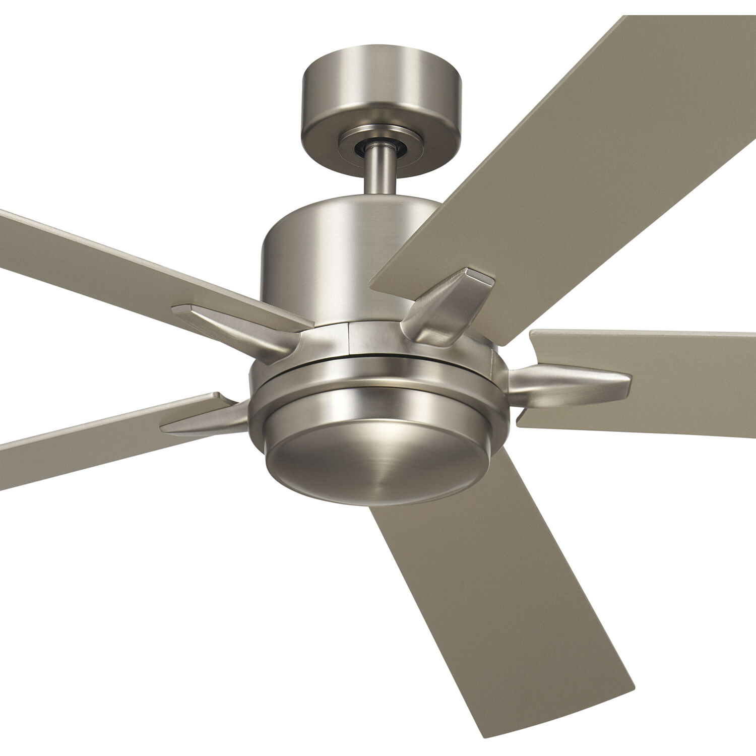 Lucian 60 inch Brushed Nickel with Walnut/Silver Blades Ceiling Fan