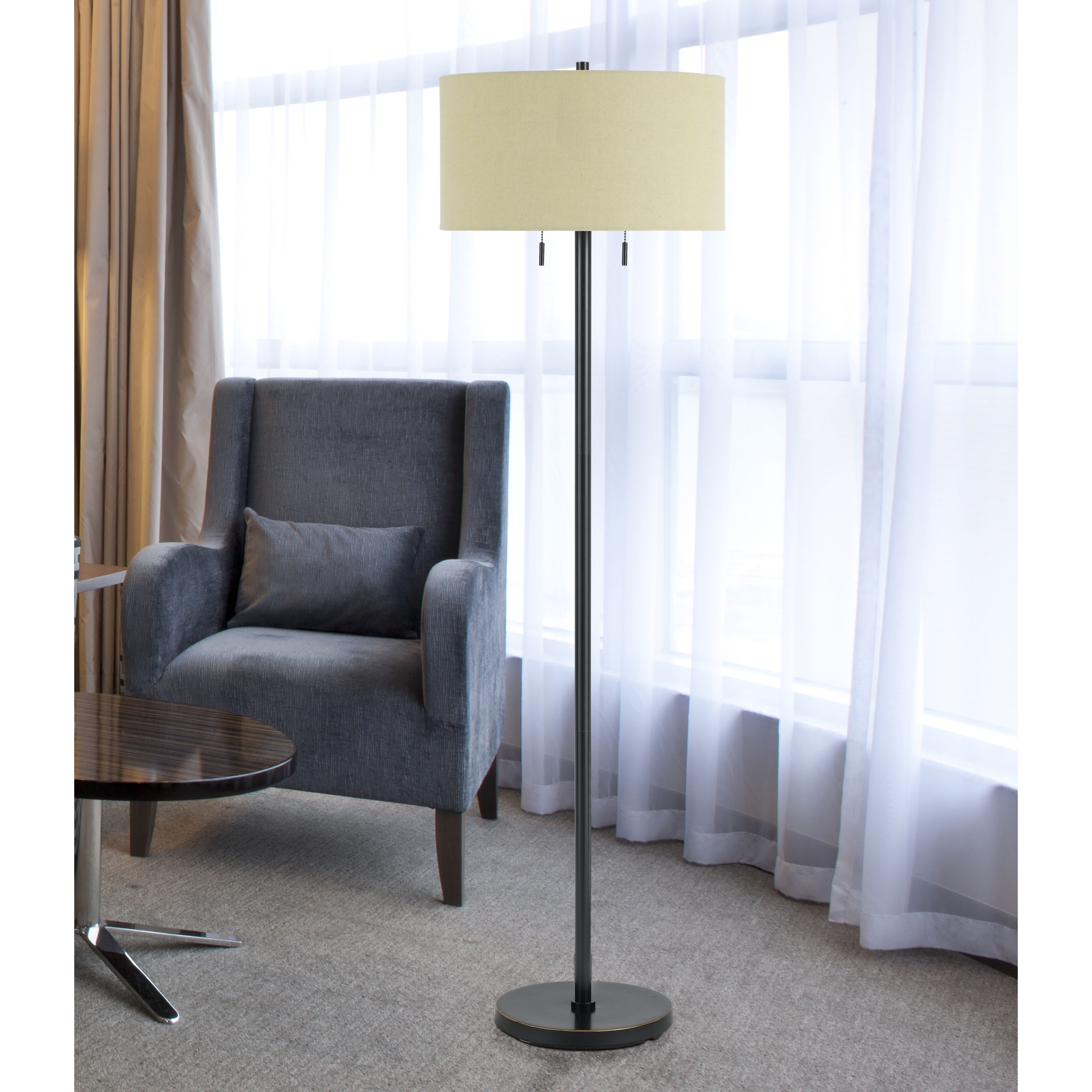 Calais 59 inch 60 watt Dark Bronze Floor Lamp Portable Light