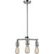Franklin Restoration Bare Bulb 3 Light 15 inch Polished Chrome Chandelier Ceiling Light, Franklin Restoration