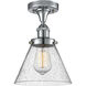Cone 1 Light 7.75 inch Polished Chrome Semi-Flush Mount Ceiling Light