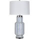 Fullbright 34 inch 150.00 watt Blue and White and Chrome Table Lamp Portable Light