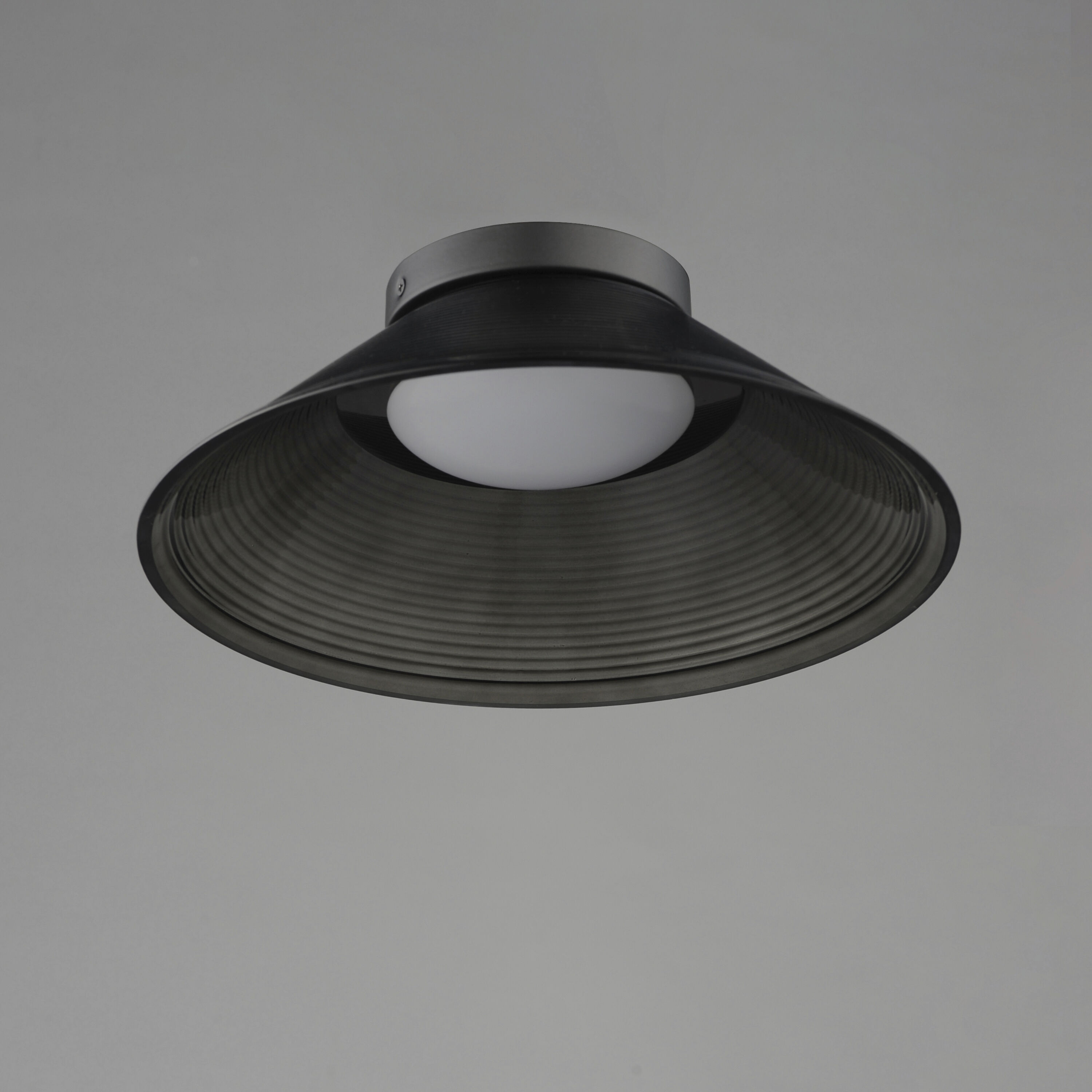 Jensen LED 11.75 inch Black Semi-Flush Mount Ceiling Light in Smoke