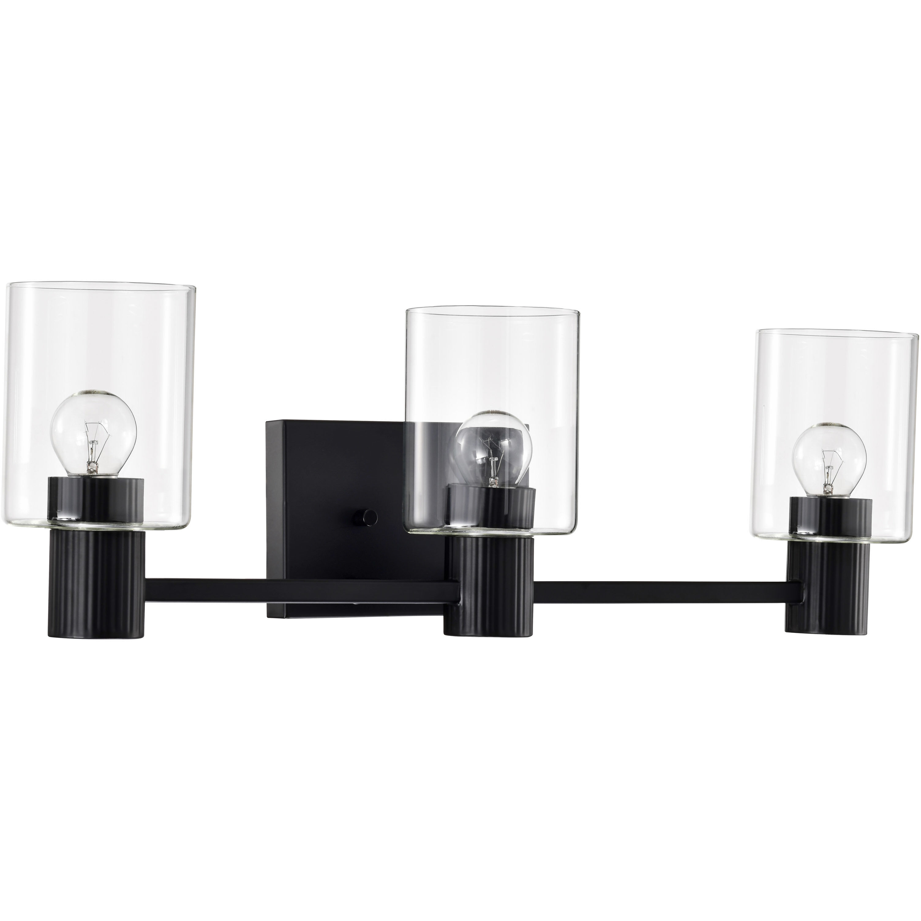 Clarksville 3 Light 24 inch Matte Black Vanity Light Wall Light