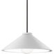 Radiance Collection 1 Light 11 inch Gloss White with Matte Black Pendant Ceiling Light