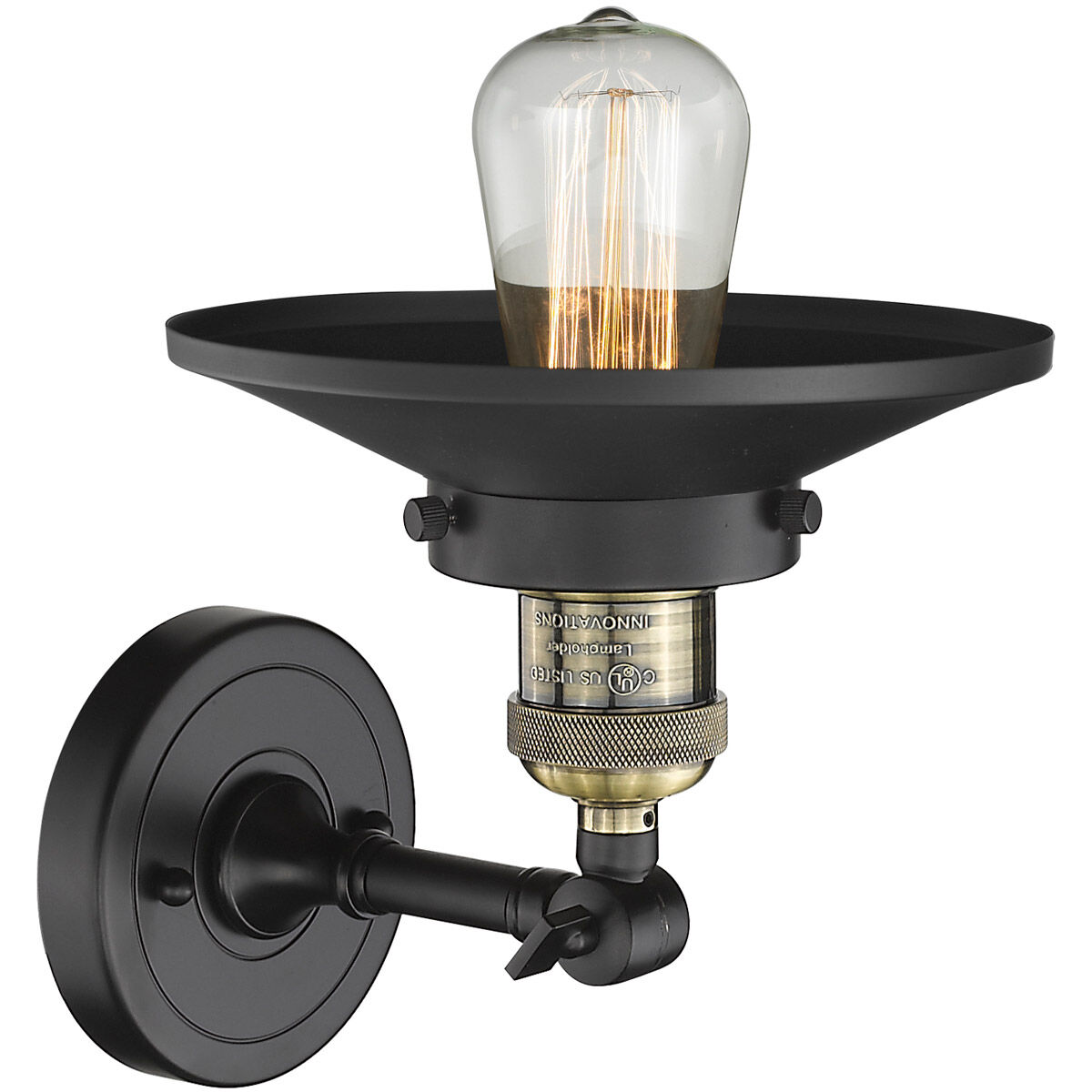 Franklin Restoration Railroad 1 Light 8 inch Black Antique Brass Semi-Flush Mount Ceiling Light, Franklin Restoration