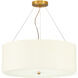 Pearce 5 Light 22 inch Aged Brass and Ivory Shade Pendant Ceiling Light