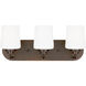 Windom 3 Light 18 inch Bronze Wall Bath Fixture Wall Light in Burnt Sienna