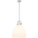Downtown Urban Newton Bell 1 Light 16 inch Satin Nickel Pendant Ceiling Light in Matte White