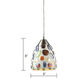 Gemstone 1 Light 6 inch Multicolor with Satin Nickel Mini Pendant Ceiling Light