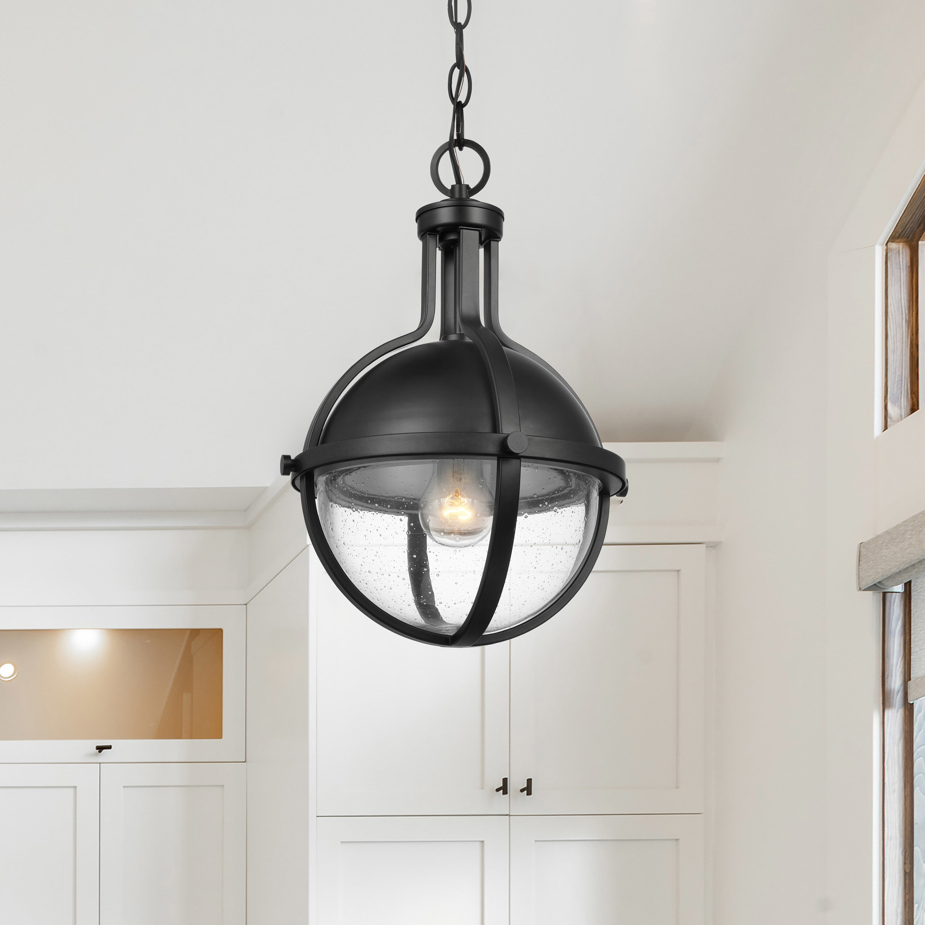 Lincoln 1 Light 11 inch Matte Black Pendant Ceiling Light