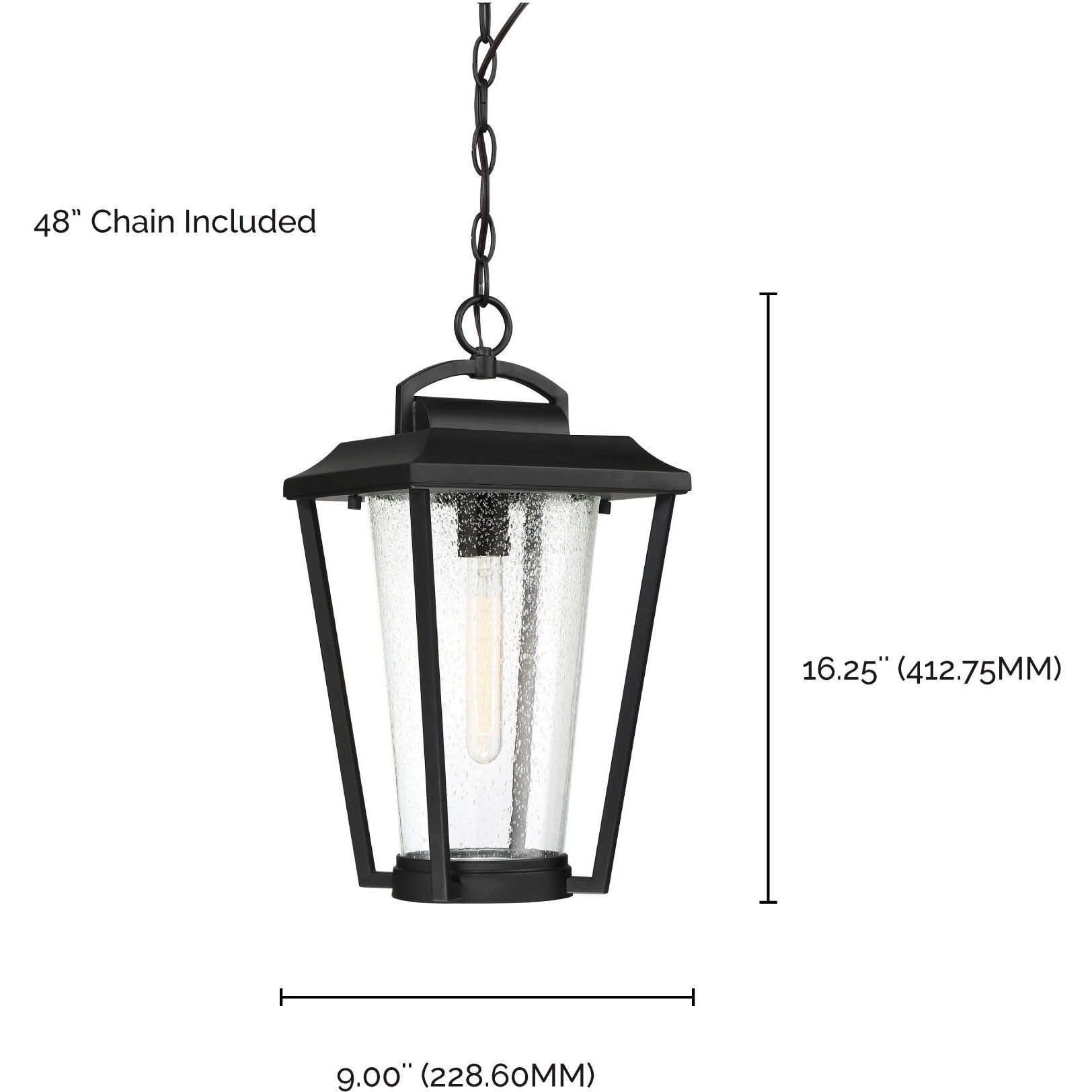 Lakeview 1 Light 9 inch Aged Bronze and Clear Outdoor Hanging Lantern