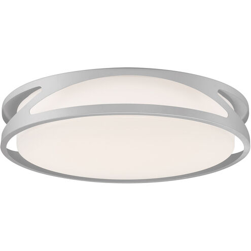 Lucia LED 17.75 inch Satin and White Flush Mount Ceiling Light