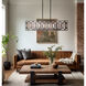 Hexly 5 Light 44 inch Bronze and Sultry Silver Island Light Ceiling Light