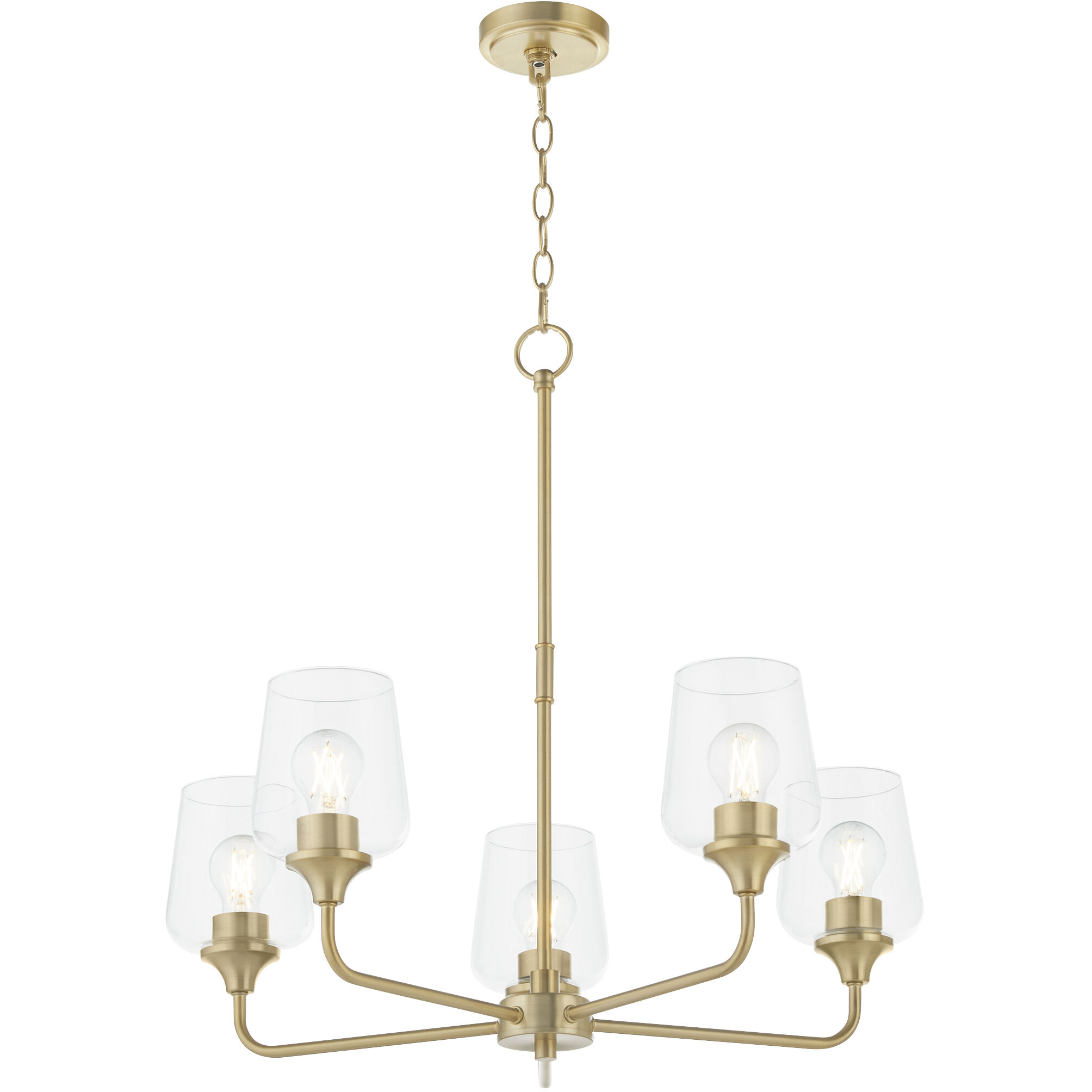 Raymond 5 Light 27 inch Aged Brass Chandelier Ceiling Light