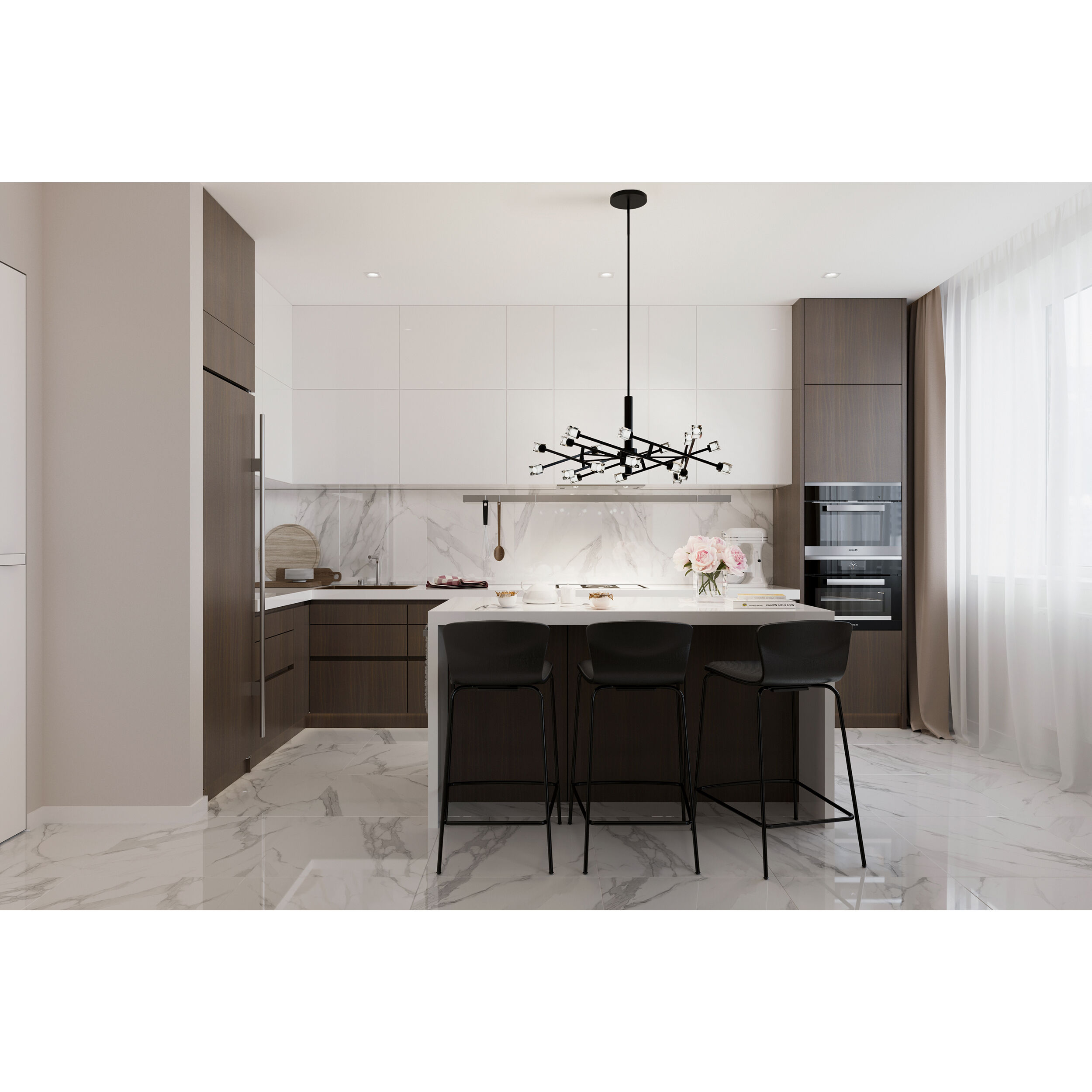 Batton LED 28.75 inch Black Pendant Ceiling Light