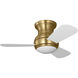 Orbis 32 Hugger LED 32 inch Satin Brass with Matte White Blades Ceiling Fan