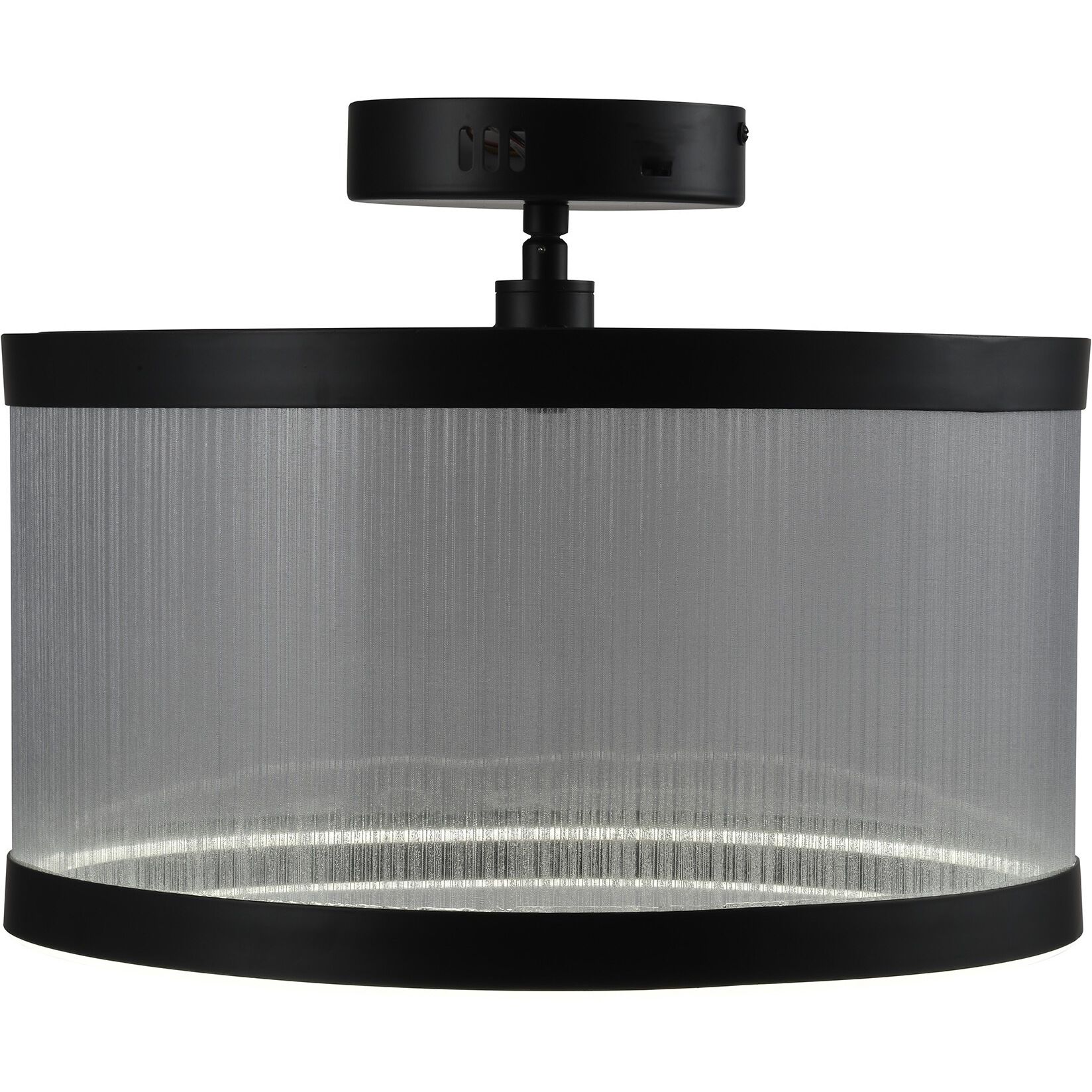 Cora LED 14.96 inch Black and Black Semi Flush Mount Ceiling Light