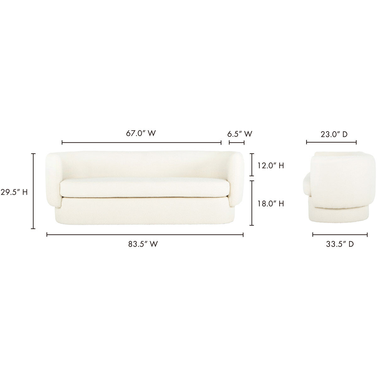 Koba White Sofa