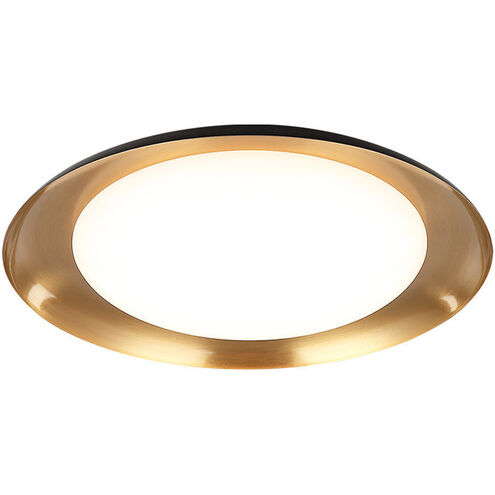 Lalonde LED 18 inch Black Flush Mount Ceiling Light in Black and Aged Gold Brass