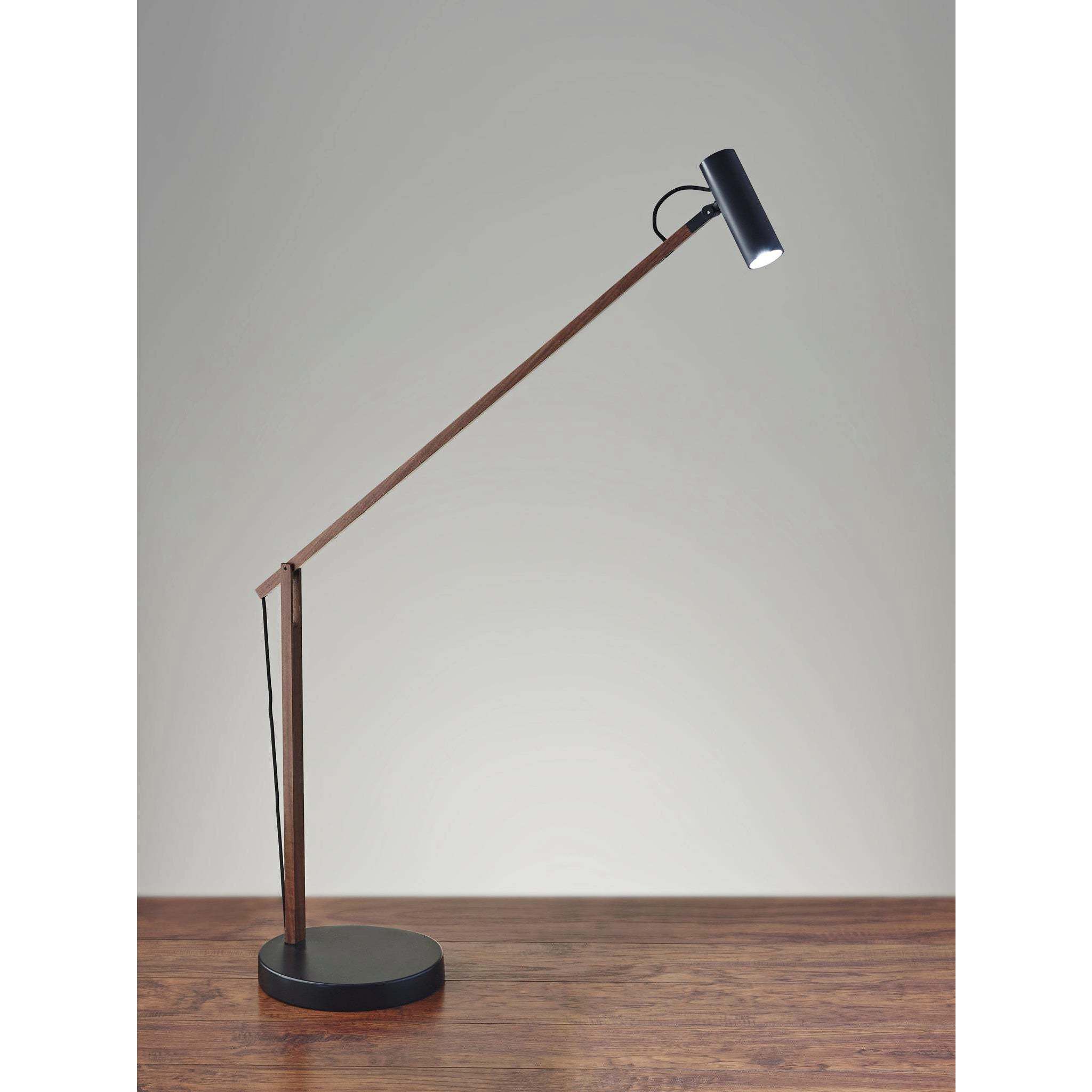 Crane 21 inch 5.00 watt Walnut Wood and Black Desk Lamp Portable Light, ADS360