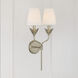 Broche Wall Sconce Wall Light in Antique Silver